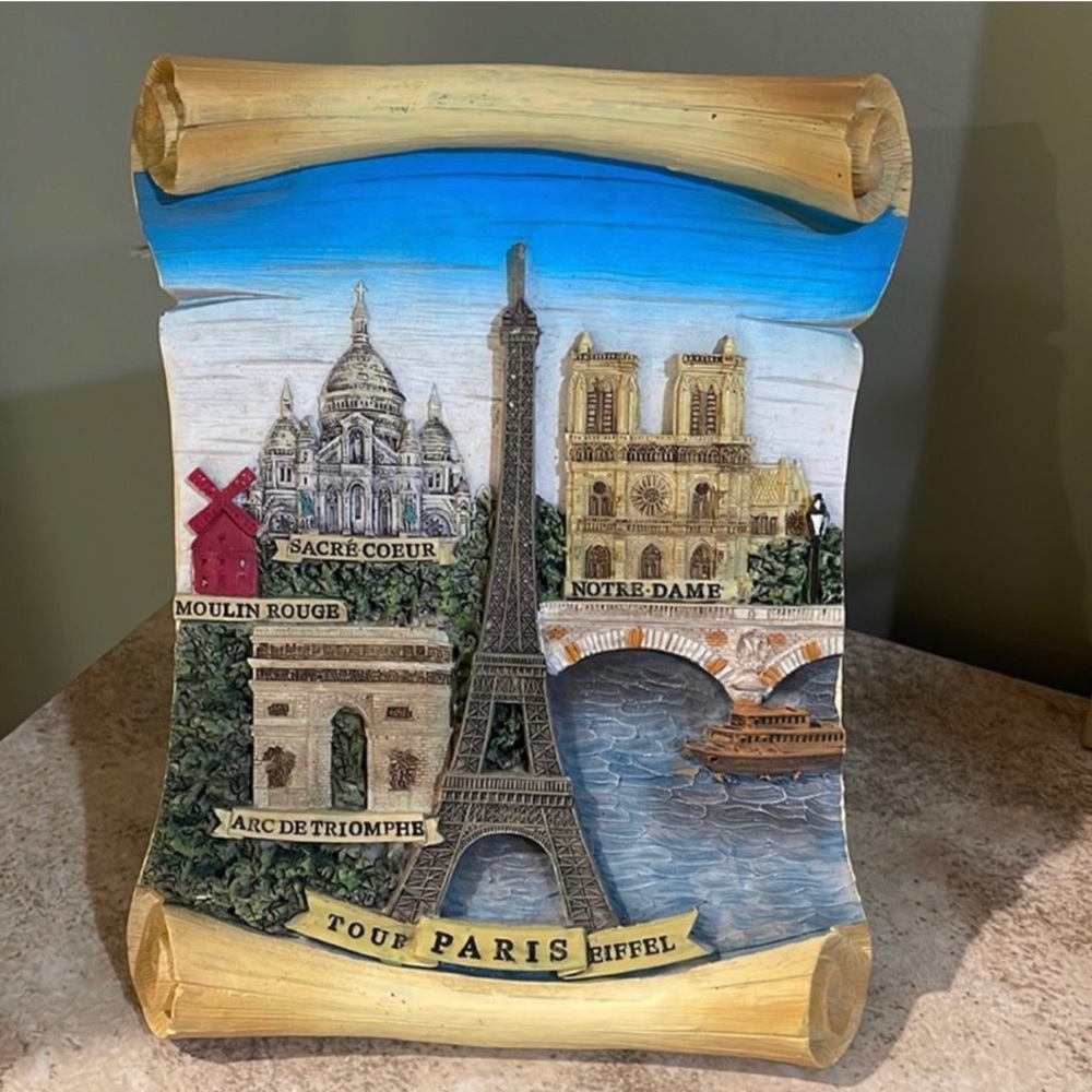 Paris wall or table decor. Its not a picture. took a side pic to try to show it